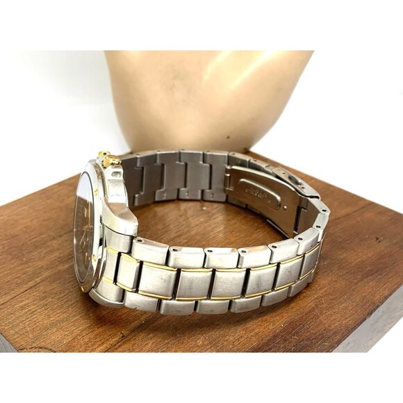 Seiko Men's Watch SNQ010 Quartz Blue Dial Perpetual Calendar Two Tone Steel 39mm - Picture 10 of 15